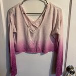 Arizona Jeans Ombre Pink Crop Long Sleeve Top Womens Size Medium Photo 4