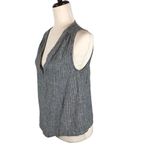 Marine layer  Tory gray pinstripe V-neck linen blend tank top S Photo 6