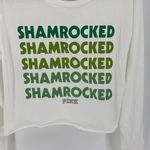 PINK - Victoria's Secret Pink glitter shamrock caged back cropped long sleeve T-shirt st Patrick’s day Photo 3