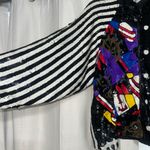 Vintage 100% Silk Sequin Polka Dot and Abstract Bomber Jacket Black Size L Photo 3