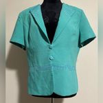 EUC MaDam Collection by Tally Taylor Blue and Black Button Down Blazer size 12 Photo 0