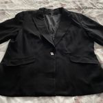 Louben Woman Black Triacetate Crystal Button Blazer, size 16W Photo 5