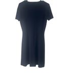 Aakaa AKA Eddie Bauer Vintage 90s Size‎ Large Navy Blue 100% Wool Santana Knit Dress Photo 5