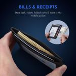 Slim Minimalist Front Pocket RFID Blocking Leather Wallets for Men and Women - Galaxy Black Photo 6