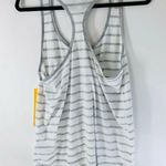 Lole  Womens Lara Tank It's All About Balance Striped Racerback Gray White L Photo 1