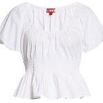 STAUD  Lucia Smocked Poplin Top Photo 1