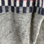 Loft Gray Checkered High Neck Wool Blend Pullover Sweater Women's Size Medium Photo 3