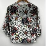 Anthropologie Maeve Shirt Womens Velvet Silk Floral Velvet Kimono Wrap Top XS Gold Photo 4
