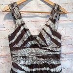 BCBGMAXAZRIA BCBG Maxazira dress side zip 6 fit flare sleeveless mini brown white v neck Photo 1