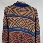 Spense Women's Cardigan coat long Anthropologie southwestern XL Aztec geometric Blue Photo 3