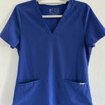 Figs Casma Technical Collection Top Womens Small Blue Pocket Medical Nursing Photo 0