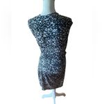 Michael Kors  Dark Blue Abstract Patterned Plunging Neckline Dress Size M Photo 2