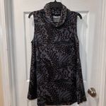 Jon & anna Sleeveless Turtleneck Dress Gray Brown Floral Print Cowl Neck -SM Photo 6