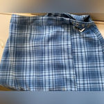 Brandy Melville J Galt, Blue plaid mini skirt with buckle. Photo 10
