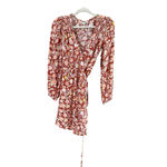 Billabong Women's  S Rust Floral Long Sleeve Wrap Mini Dress Photo 9