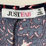 JustFab Women’s  Short Sleeve Floral Paisley Print Wrap Dress Size 2XL Navy & Red Photo 3