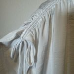 CAbi Seaside Sheer White Blouse Loose and Flowy Scrunch Sleeve Size Small Photo 1