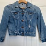 American Eagle AE cropped distressed jean jacket Photo 0