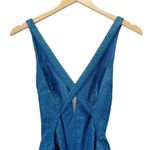 Alyce Paris Mini Dress Size 4 Shimmer Blue Sparkle Cross Strap Open Back #4180 Photo 5