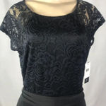 BCX  Size 11 Black Wide Leg Lace Top One Piece Waist Tie Pantsuit. New With Tags Photo 2