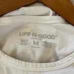 Life is Good Women’s Crusher Namaste white tank top 100% cotton, Medium Photo 3