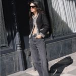 MISA Los Angeles Curtis Tweed Embellished Jacket in Black Size XS Photo 9