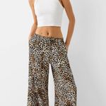 Bershka Tie Waist Leopard Pants NWT Photo 1