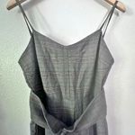 FARROW | Black White Gray Mini Plaid Wide Leg Cropped Jumpsuit Belt | Medium Photo 0