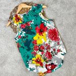 MM Couture  By Miss Me Blouse Sleeveless Summer Floral Ruffle Tie V-Neck Size S Photo 3
