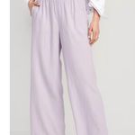 Old Navy  Dusky Lavender Purple Wide Leg Pull On Linen Blend Pants Sz.L NWT Photo 0