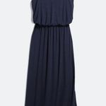 PaperMoon NWT  Petite Navy Knit Maxi Dress Sz MP Photo 0