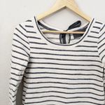 Anthropologie SUNDAY IN BROOKLYN x  | Striped Blue Cream White Lace Bow | Medium Photo 3