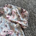 Womens Gray pink casual business vacation Floral Button Up blouse size Large Photo 6