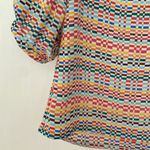 Banana Republic Rainbow Pixel Print Blouse Women’s Size Small Bright Printed Top Photo 2