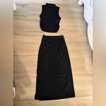 NEW Black Skirt Set 2 Piece Outfits Crop Sleeveless Tank Top High Waist Maxi XL Photo 3