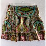 Vintage‎ Skirt Womens Medium Green Mini Cotton Paisley Y2K Fairy Preppy Photo 0