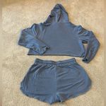 Sam and Lavi Cropped Hoodie and Shorts Set Blue Photo 1
