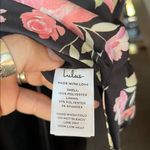 Lulu’s black floral print satin midi dress with side slit Size M Photo 5