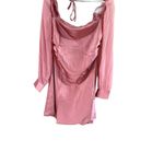 We Wore What  Pink Long Sleeve Asymmetrical Wrap Dress Photo 9