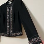 Peter Nygard Peter Nygård Embellished Black Wool-Blend Beaded Open Front‎ Jacket - Size 10 Photo 3