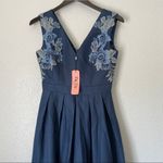 Chi Chi London Nwt Appliqué Fit Flare Party Dress Navy 4 Photo 5
