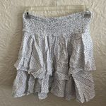 Princess Polly Tiered Ruffle White Black Heart Pattern Mini Skirt 6 Photo 3