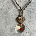 None Heart & Dagger grunge Necklace, metal rusty copper look,crystal blood drop Photo 3