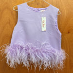 Lilac Top With Feathers Purple Photo 0