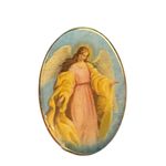 Vintage Lot of 2 Angel Enamel Gold Tone Religious Angelic Lapel Hat Scarf Pin Yellow Photo 4