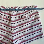 Wishful park  Women's Striped Jean Shorts - Red and Purple Photo 4