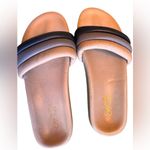 Seychelles  Blue Ombre Leather Slide Sandals Womens Size 7 Resort Summer Comfort Photo 6