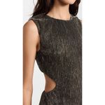 MINKPINK NWOT  Emory Cut-out Ribbed Midi Dress Metal Black Gold Size XL Photo 3