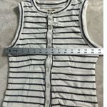 Madewell  Split-Crewneck Cardigan Tank Women's XXS White Black Striped NWT Photo 6