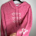 Cupcakes and Cashmere Pink Heart Print Hoodie Sweater Women's Large Photo 0
